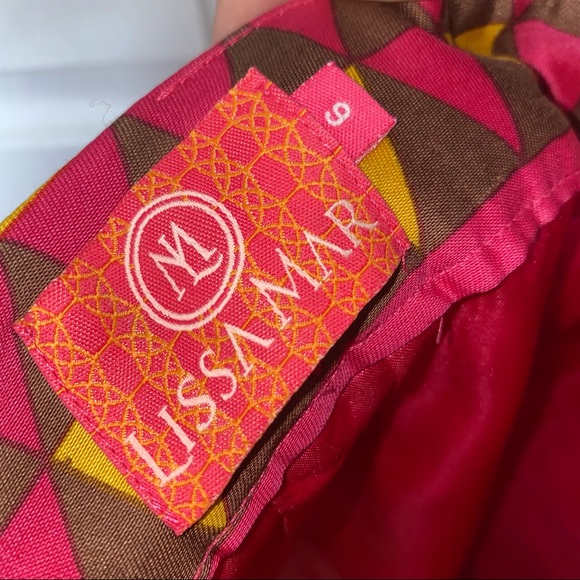 Lissa Mar Mod 70’s Geometric Print Wool Silk Blend Skirt - Picture 6 of 6